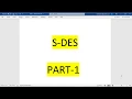 S-DES PART-1 Key-Generation Technique