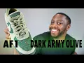 Nike Air Force 1 Dark Army Olive On Foot Sneaker Review QuickSchopes 721 Schopes HF0674 300 Jewel