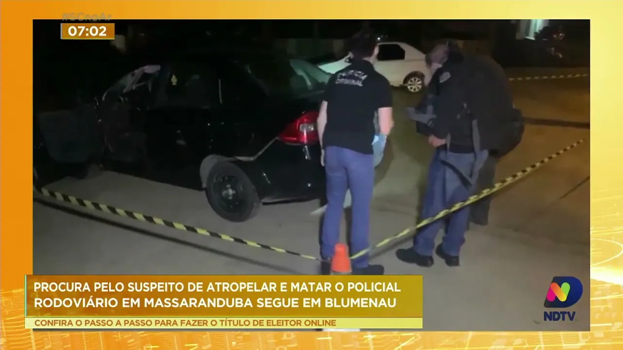 Buscas pelo suspeito de atropelar e matar PM seguem em Blumenau