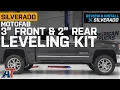 2007-2018 Silverado and Sierra MotoFab 3 Front 2 Rear Leveling Kit Review Install