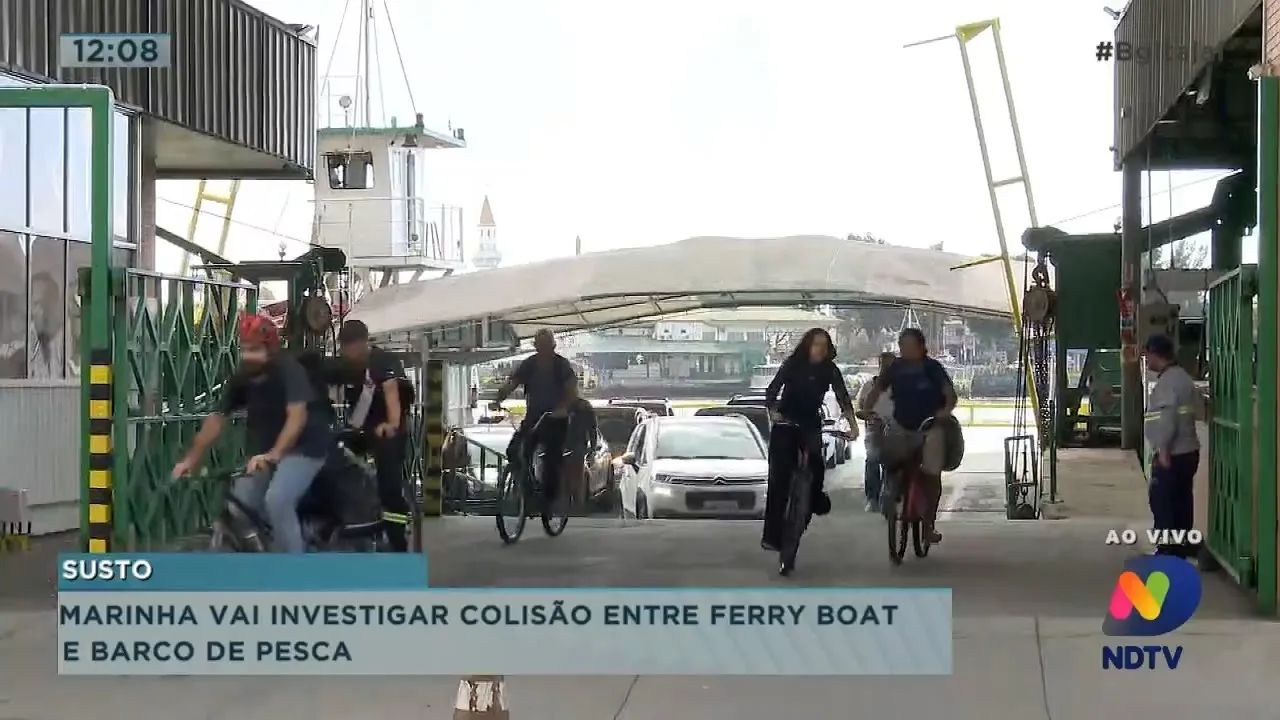 Marinha vai investigar colisão entre ferry boat e barco pesca
