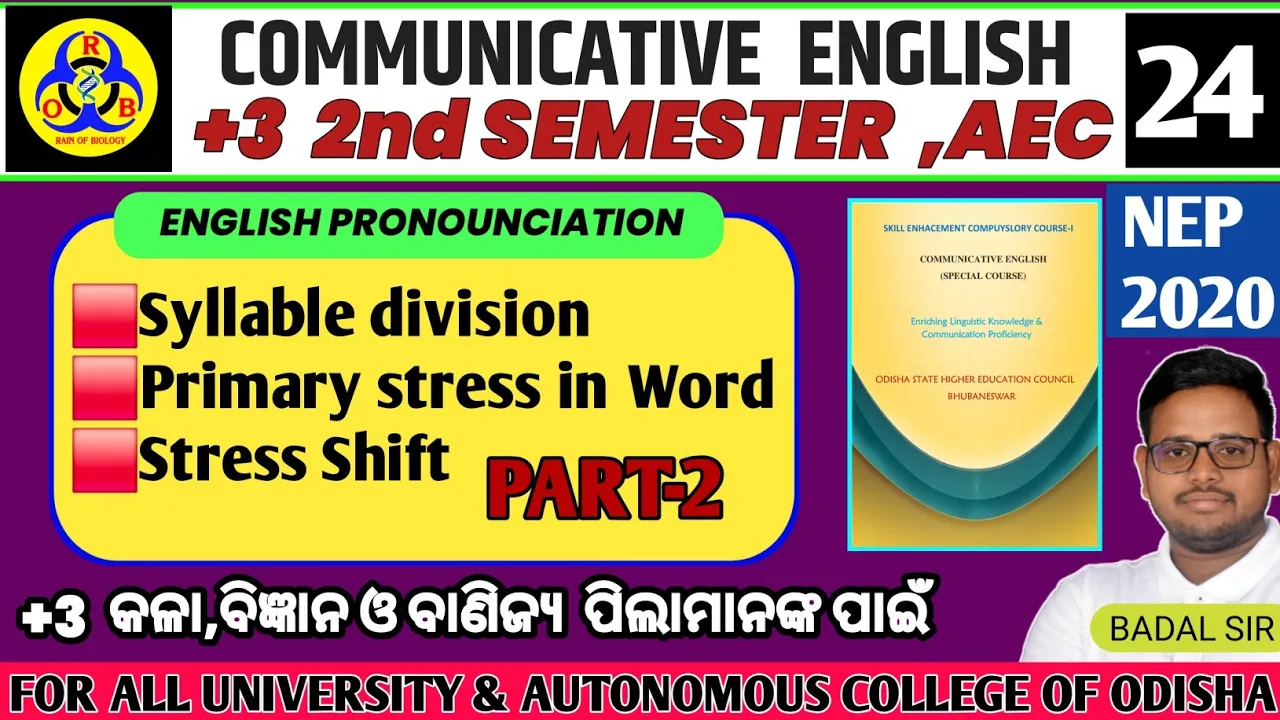 syllable | primary stress phonetics | stress shift | +3 2nd semester AEC 2 English | part-2