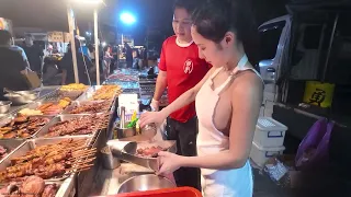 Taiwan Night Market NT$10 Charcoal Grill｜莿桐夜市10元炭烤｜대만 야시장 10대만달러 숯불구이｜台湾夜市 10台湾ドル炭火焼き