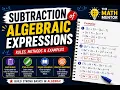 Subtraction of Algebraic Expressions Rules Methods Examples Easy Explanation Quick Revision