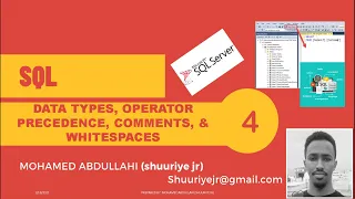 SQL Tutorial 4 DATA TYPES OPERATOR PRECEDENCE COMMENTS AND WHITESPACES