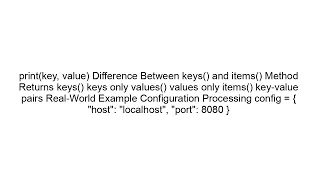 How to Iterate Over Dictionary Keys in Python