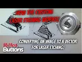 Custom laser etching with Billet Automotive Buttons converting an image to a vector