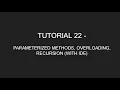 Java Programming Tutorial 22 - Parameterized Methods Method Overloading Recursion in English