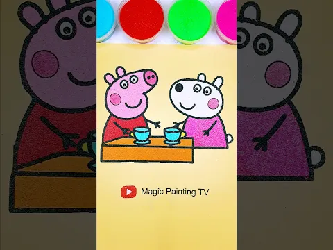 Peppa Pig🐷Tea time🍵#trending #cartoon #peppapig #shortfeed #forkids #kidsart #magicpaintingtv
