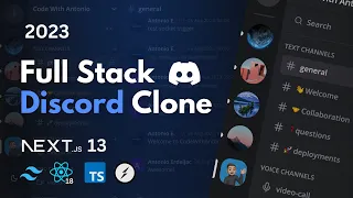Fullstack Discord Clone Next js 13 React Socket io Prisma Tailwind MySQL Full Course 2023