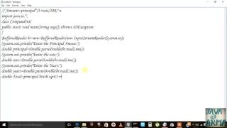 Java program to calculate the Compound Interest