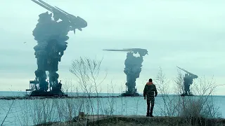 arrived aliens place gigantic robots along cities perimeter to control mankind