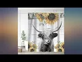 Highland Cow Shower Curtains Sets for Bathroom Funny Rustic Farmhouse Cattle Bull review