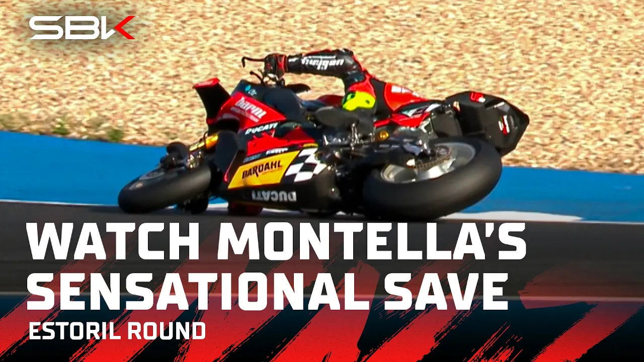 UNBELIEVABLE: Montella pulls of an incredible save during FP3 😳 | 2026 #EstorilWorldSBK 🇵🇹
