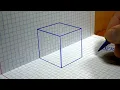 How to Draw a Cube 3D Trick art on Graph paper