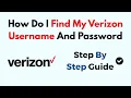 How Do I Find My Verizon Username And Password