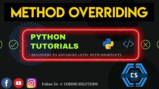 Introduction To OOP Method Overriding In Python Python Programming For Beginners