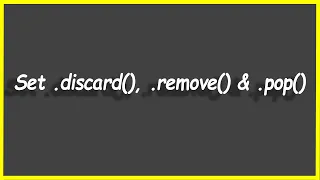 Python Programs Set discard remove pop