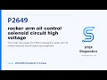 P2649 rocker arm oil control solenoid circuit high voltage 2010-2016 Honda Cr V 2 4 Gas