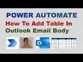 Power Automate Desktop Email Automation How to Add Table in The Email Body