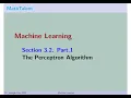 MathTalent Machine Learning Section 3 2 Part 1 The Perceptron Algorithm
