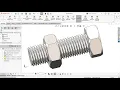 Solidworks tutorial Tutorial of thread features with animation Nut Bolt