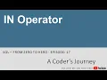 SQL Tutorial - IN Operator