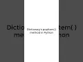 How to implement Dictionary s popitem method in Python