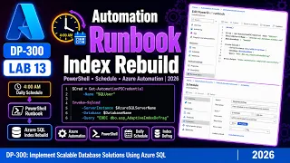 Deploy Automation Runbook to Rebuild Indexes DP-300 Lab 13 Azure Automation 2026