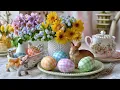 Farmhouse Spring Decor Inspiration Shabby Chic Easter Tablescape Bunny Accents