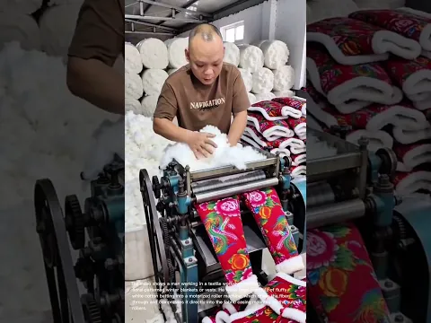Traditional Blanket Stuffing: Cotton Carding and Filling Machine in Action