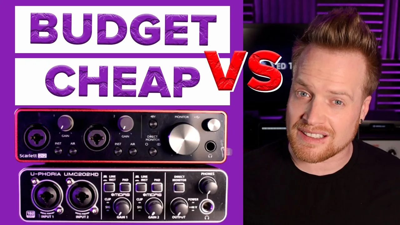 Outline Video Focusrite Vs Behringer Audio Interface Comparison with Audio Examples