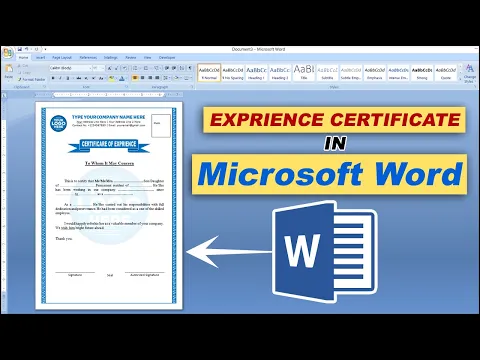 Download MP3 Printable Experience Certificate in Ms Word Hindi Tutorial || Design Certificate in Word