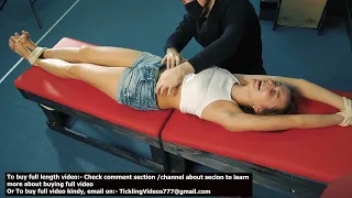 Cutie girl Alice getting belly button tickling on table - Table tickling vlog