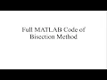 Bisection method with MATLAB Bisection Method Dr Abuzar Ghaffari