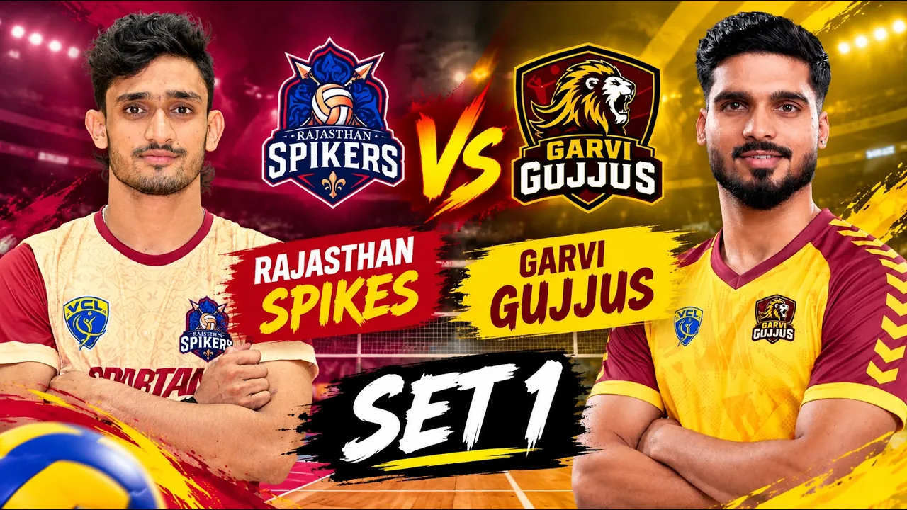 | SET 1 | Rajasthan Spikers VS Garvi Gujjus | Volleyball champion League |