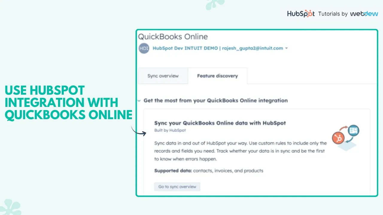 How to use HubSpot integration with QuickBooks Online.