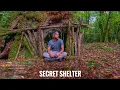 I built a secret forest shelter and survived the night.