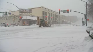 Crews plow roads help home in Prescott during winter storm