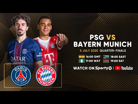 Video Thumbnail: LIVE | PSG vs Bayern Munich | Quarterfinals | FIFA CLUB WORLD CUP | SportyTV
