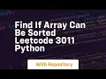 find if array can be sorted leetcode 3011 python
