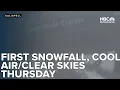 1st snowfall at Whitefish Mountain valley rain and mountain snow clear skies and cool air Thursday