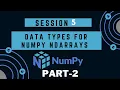 13 Creating ndarray in NumPy Data Types for ndarrays NumPy Python