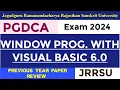 JRRSU PGDCA Visual Basic 6 0 Previous Year Paper 2024 VB 6 0 Important Questions Exam Review