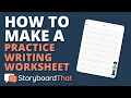 How to make a Handwriting Practice Worksheet in the Storyboard Creator