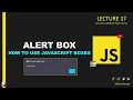 alert box in javascript I alert box in javascript in