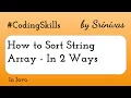 How to Sort String Array in Java Coding Skills