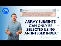 Power Automate - Array Elements can only be selected using an integer index