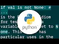 not None test in Python
