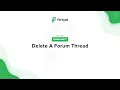 Forlogis LMS Delete A Forum Thread